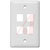 Hubbell Wiring Device-Kellems - NSP14W - White 4-Port 1-Gang Rear-Loading Multimedia Wall Plate|70819649 | ChuangWei Electronics